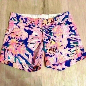 Lilly Pulitzer Pink and Blue Floral Women Shorts